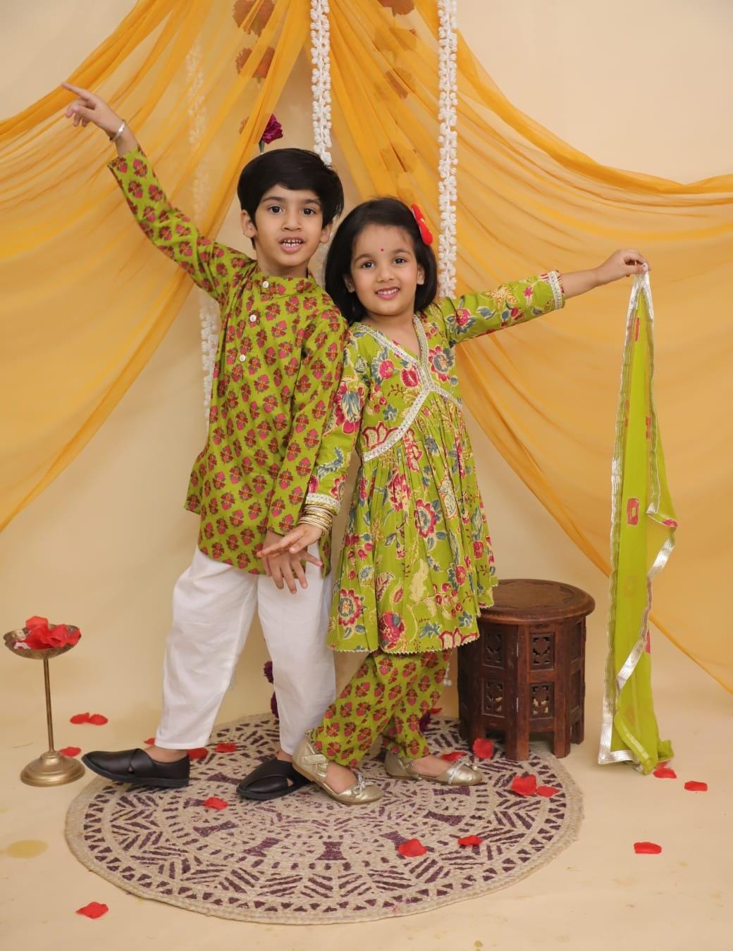Aliya cut mehandi green colour dress