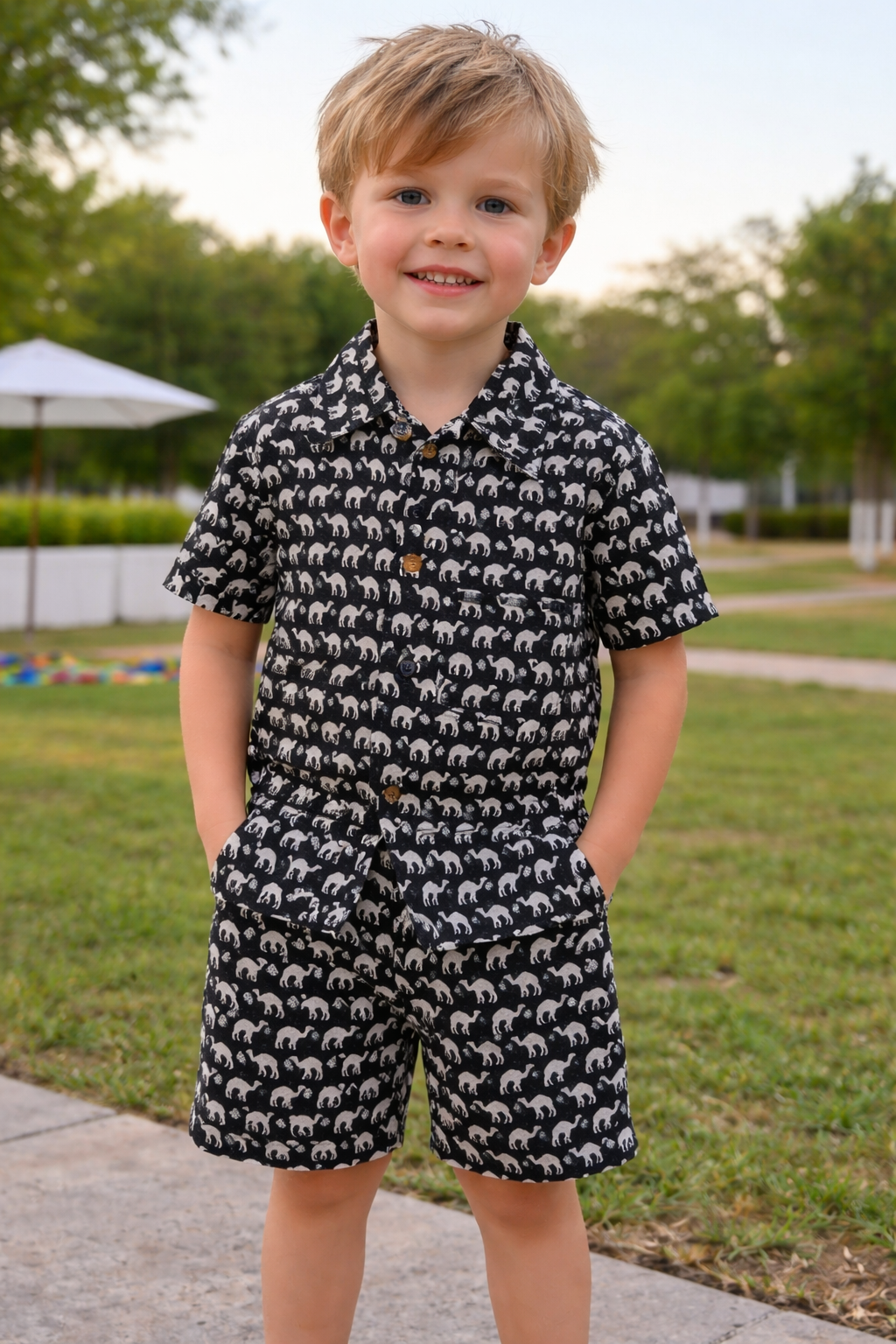 Black Camel Print Coordset