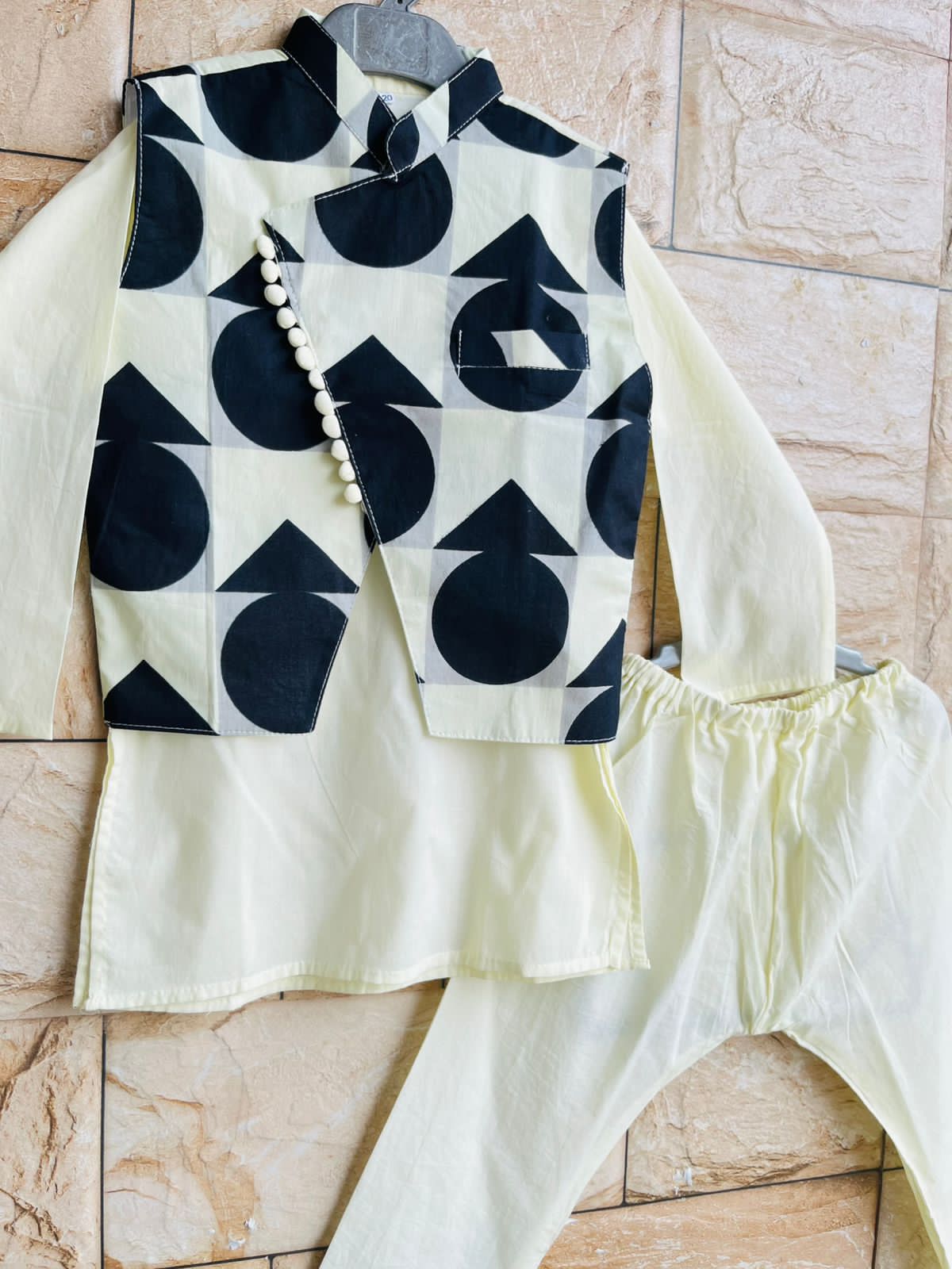 Offwhite and Balck combination 3Pc Set