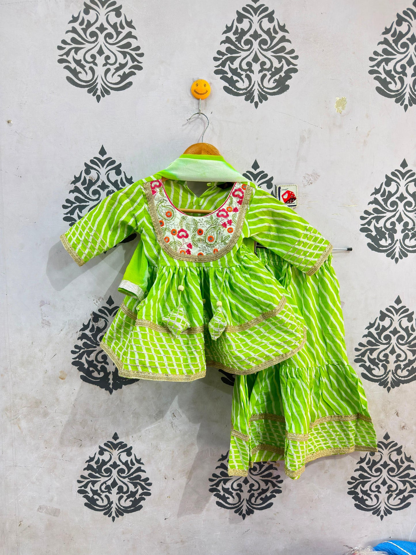 Parrot Green Girl Sharara set