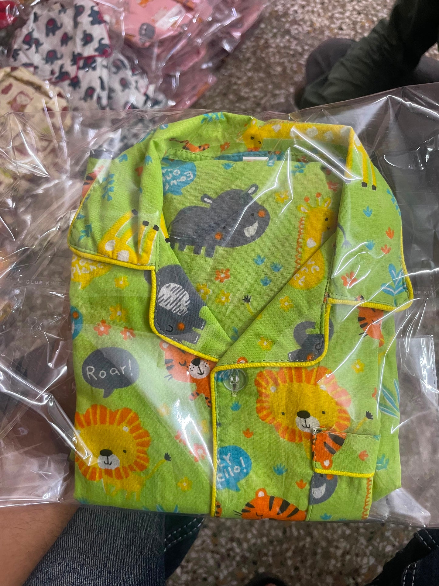 Green Animal Print Night Suit