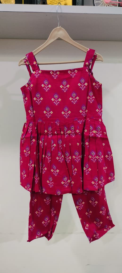 Pink Flower Print Coordset