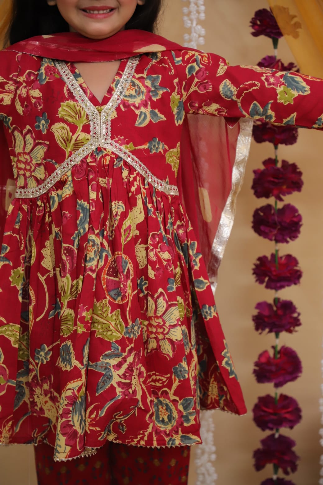 Aliya cut Red colour dress