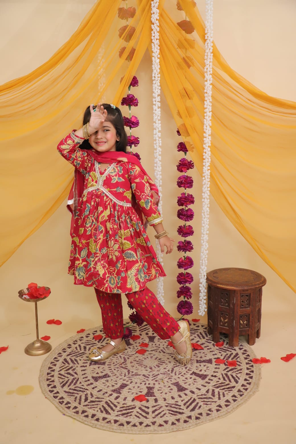 Aliya cut Red colour dress