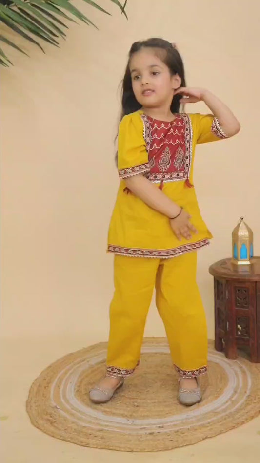 Mustered  Ajrak Print Coordset