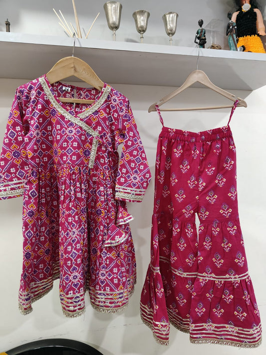 Pink Patola Print Anarkali Dress