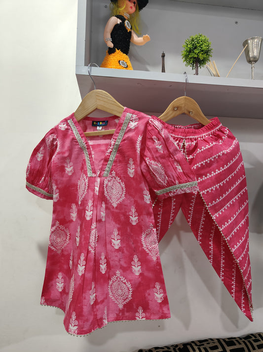 Pink Dhoti Set