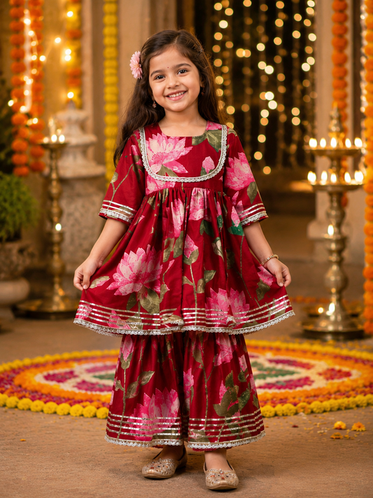Marron Sharara Dress