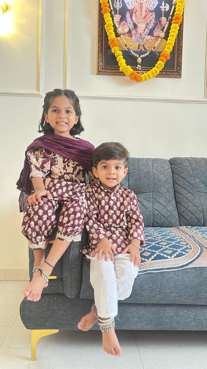 Coffe Color Girl Punjabi Dress