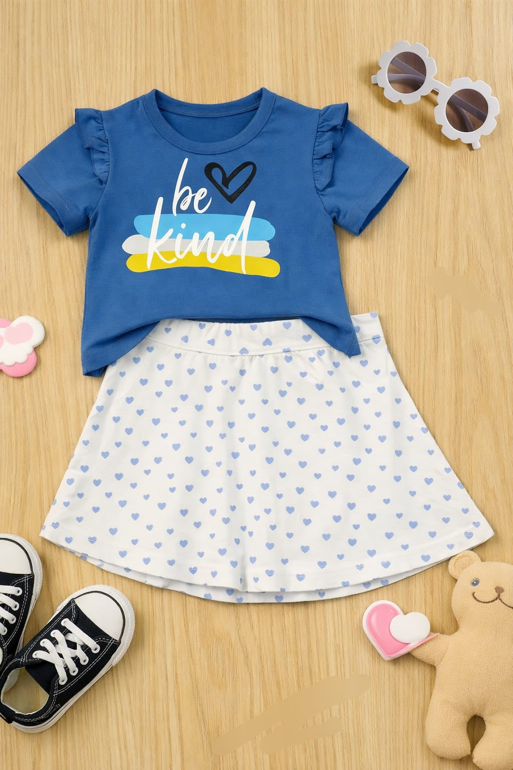 Blue & White  Skirt Set