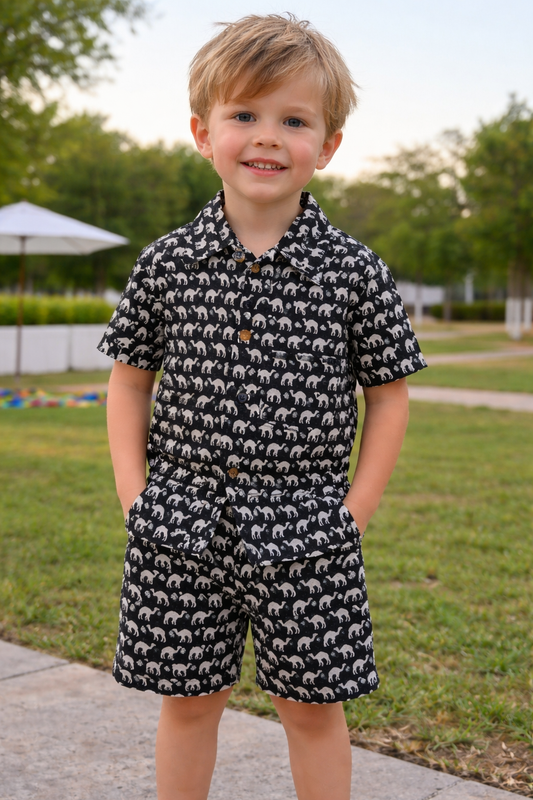 Black Camel Print Coordset