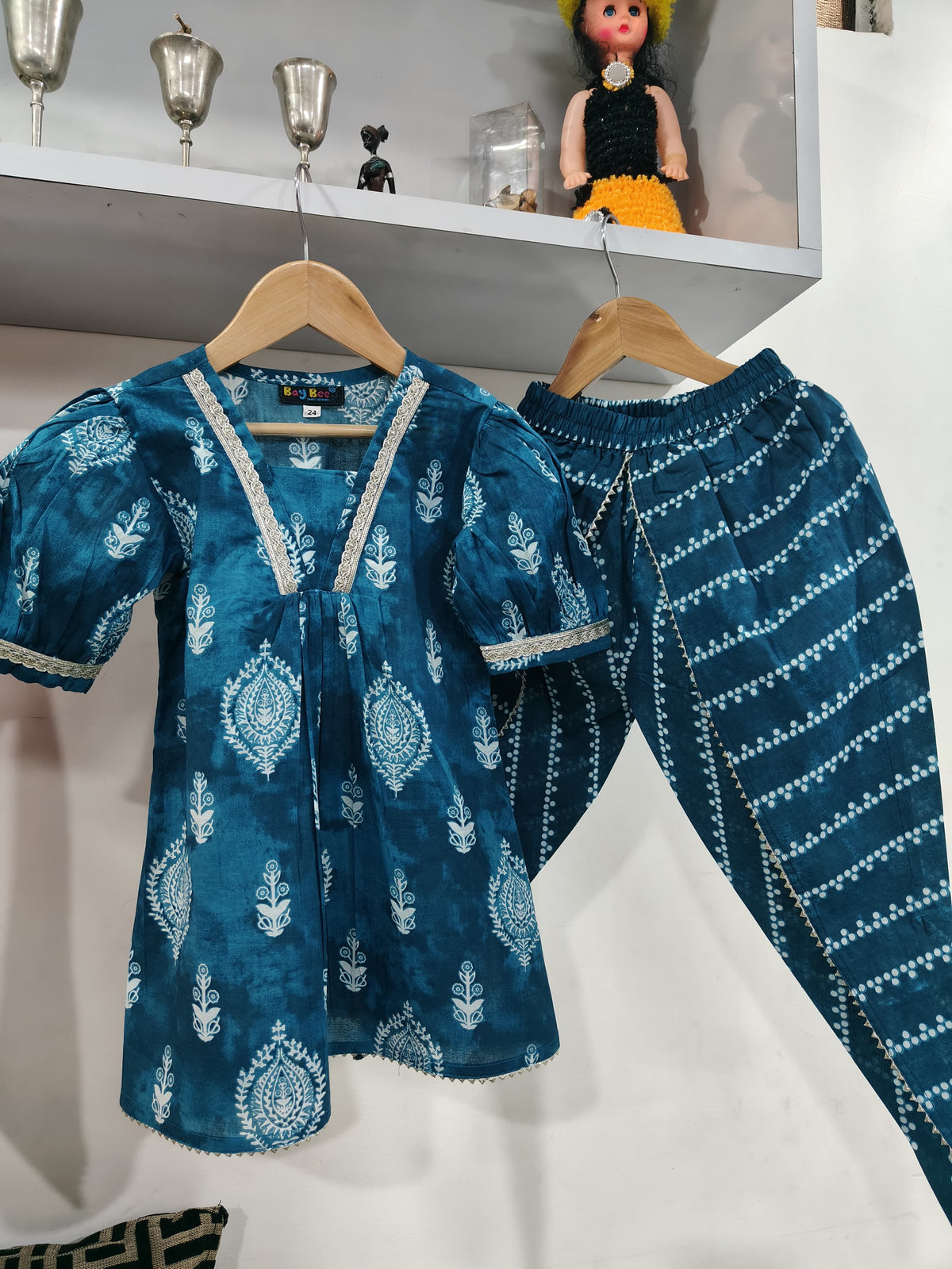 Indigo Blue Dhoti Set