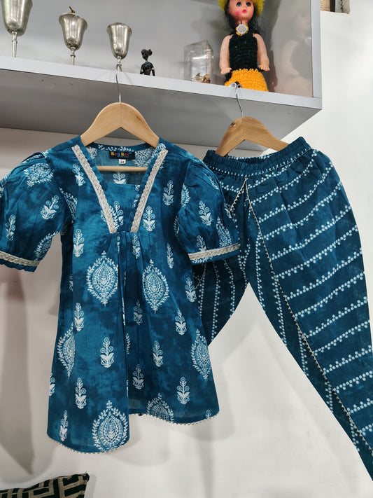 Indigo Blue Dhoti Set