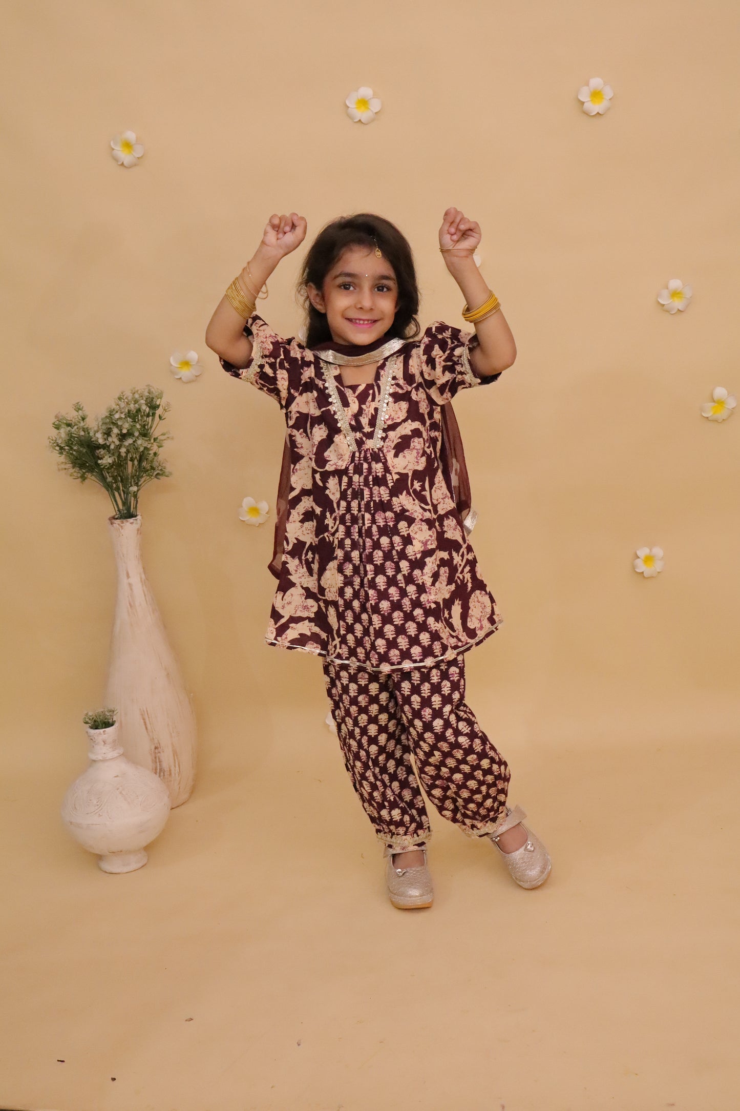 Coffe Color Girl Punjabi Dress