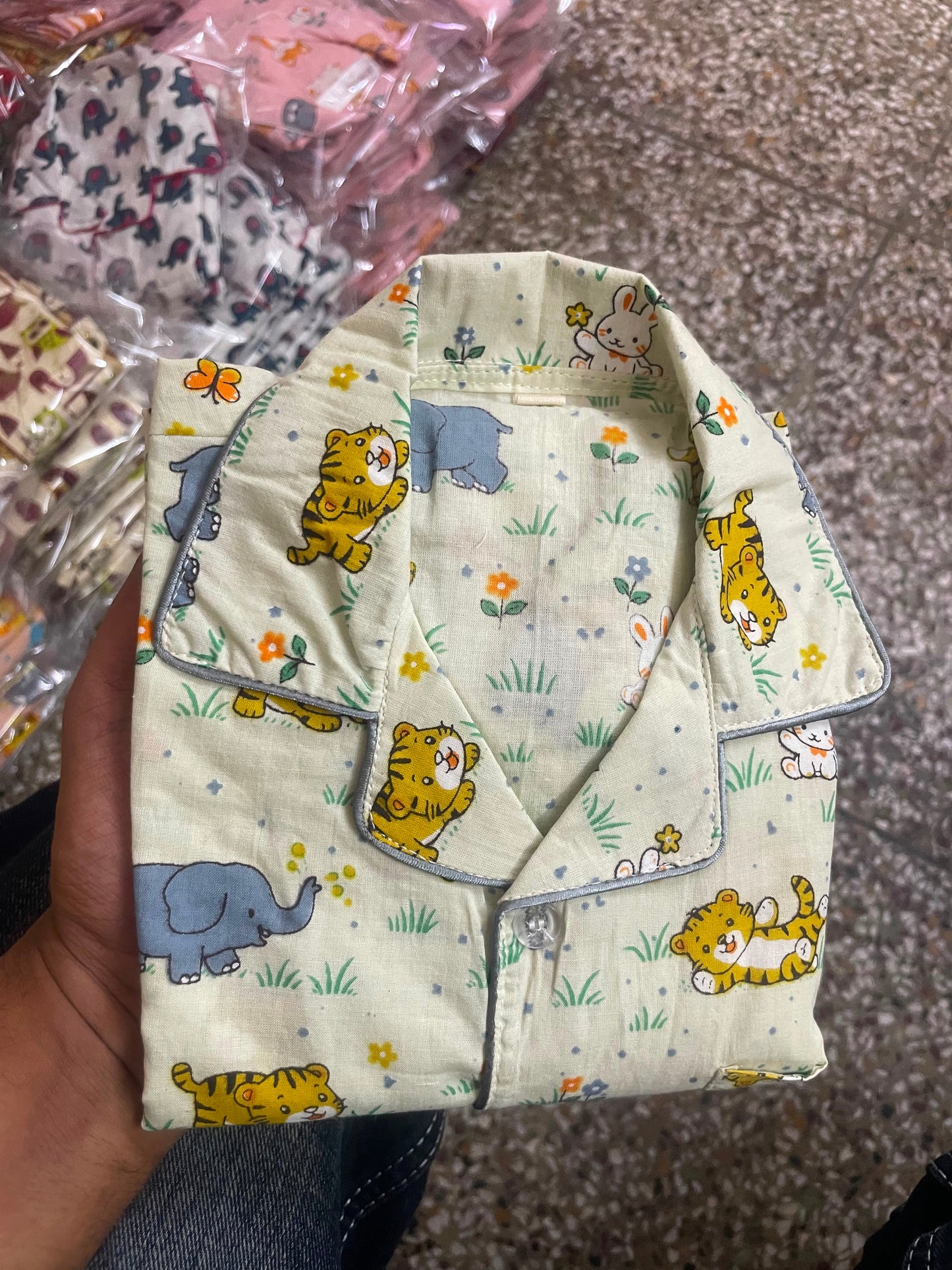 Offwhite Animal Print Nightsuit