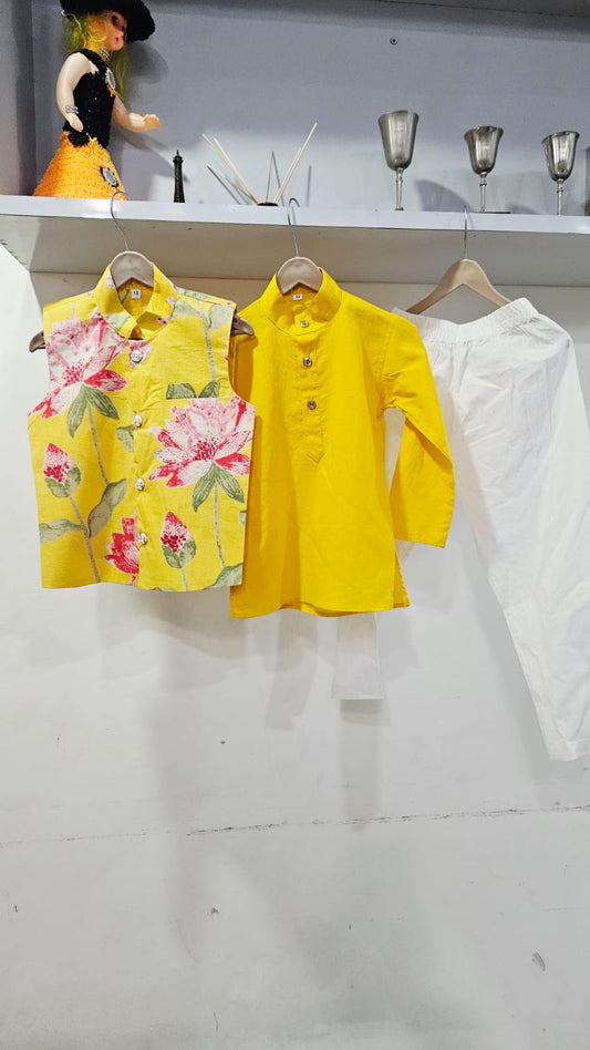 Lotus Print Kurta Payjama Set