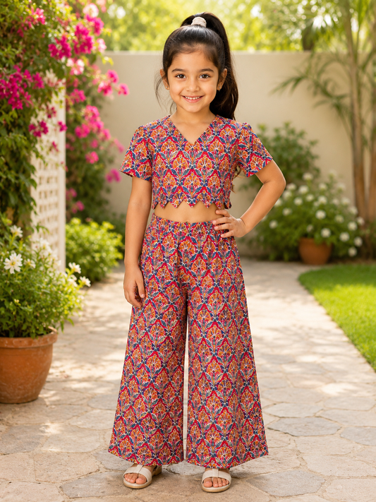 Red Crop Top Coord Set