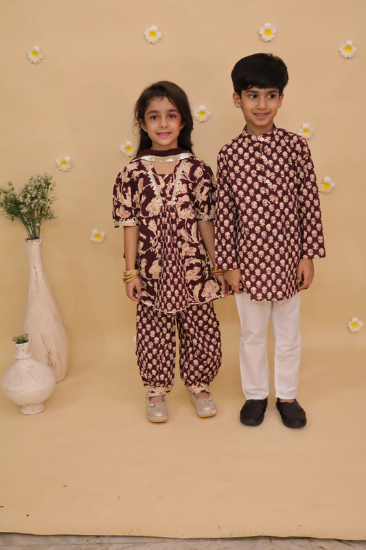 Coffe Color Girl Punjabi Dress