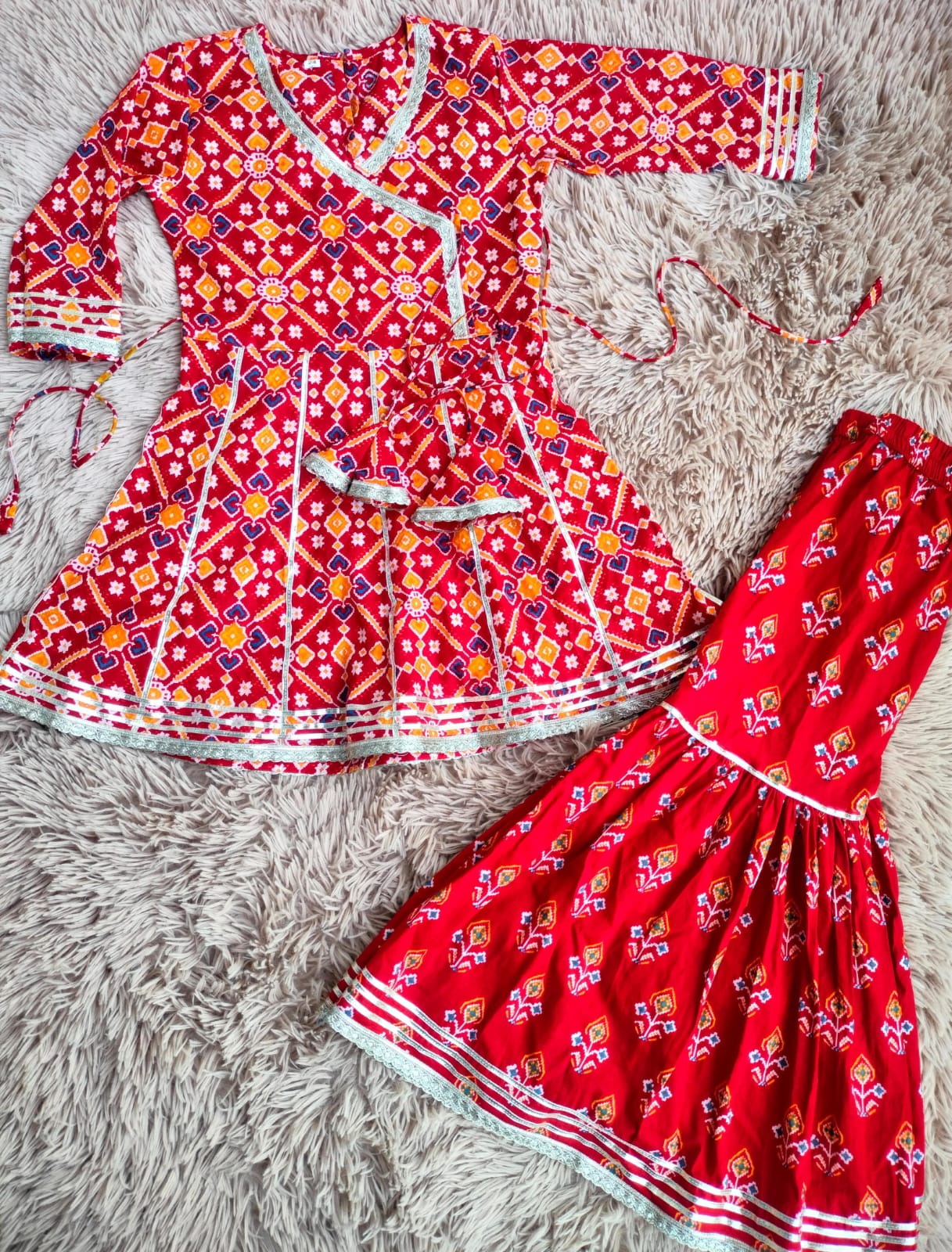 Red Patola Print Anarakali Set