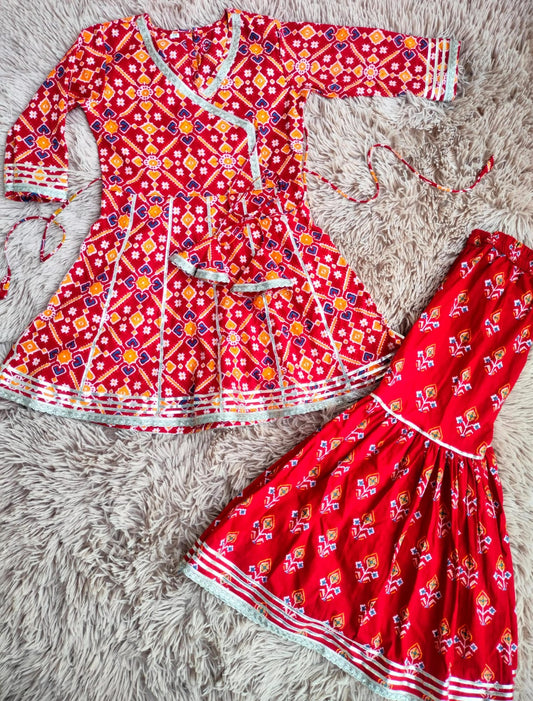 Red Patola Print Anarakali Set
